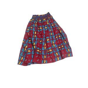 SB Fashion African Wax Print Maxi Skirt Red Blue Yellow Ankara Dashiki One Size